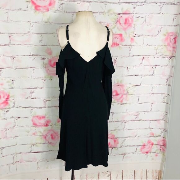 A.L.C. Felicia ruffle cold shoulder little black cocktail dress size 6 - Picture 8 of 14
